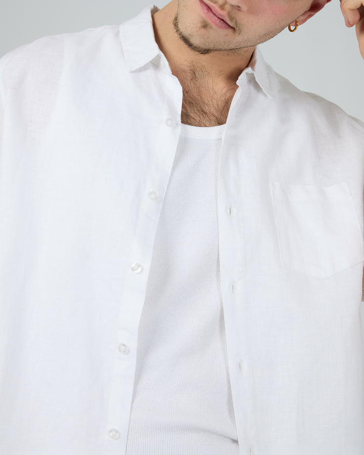 Linen Short Sleeve Shirt II White