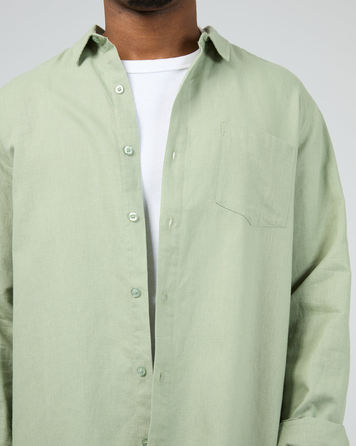 Linen Long Sleeve Shirt II Sage