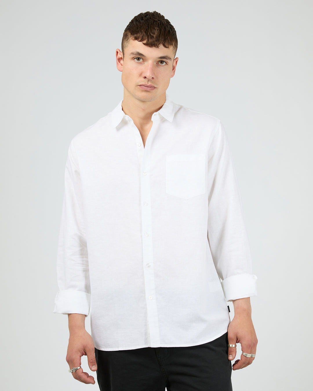 Linen Long Sleeve Shirt II White