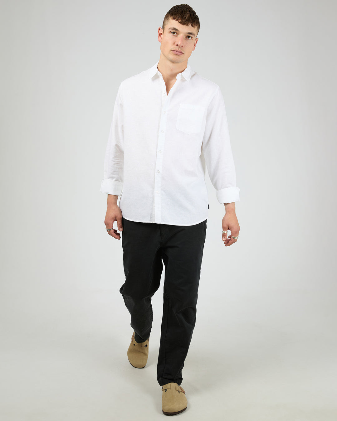 Linen Long Sleeve Shirt II White