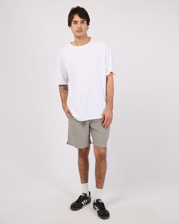 Stripe Linen Short Navy