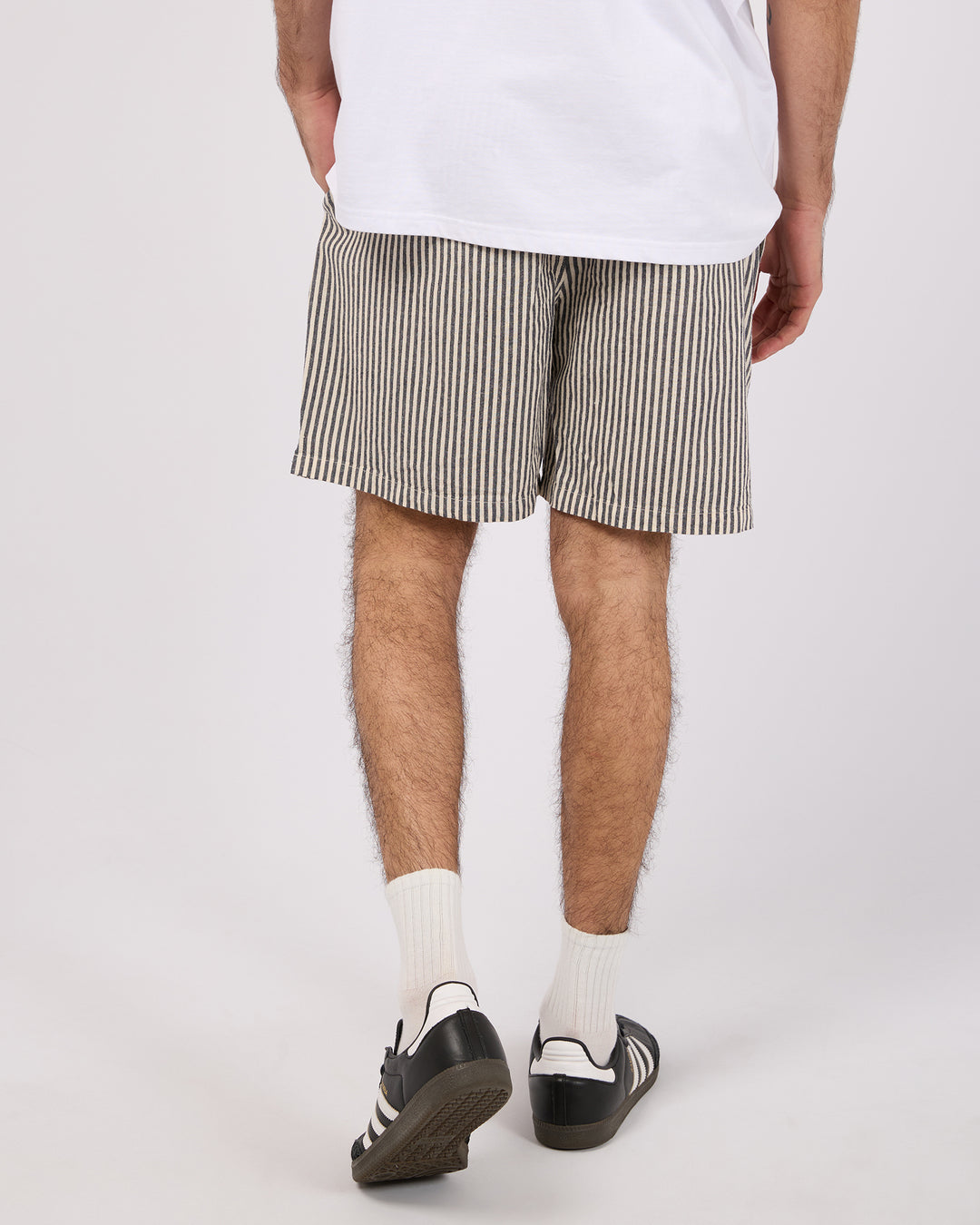 Stripe Linen Short Navy
