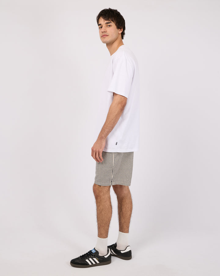 Stripe Linen Short Navy
