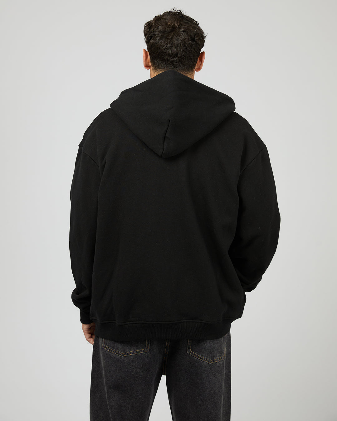 Box Zip Hoodie Black