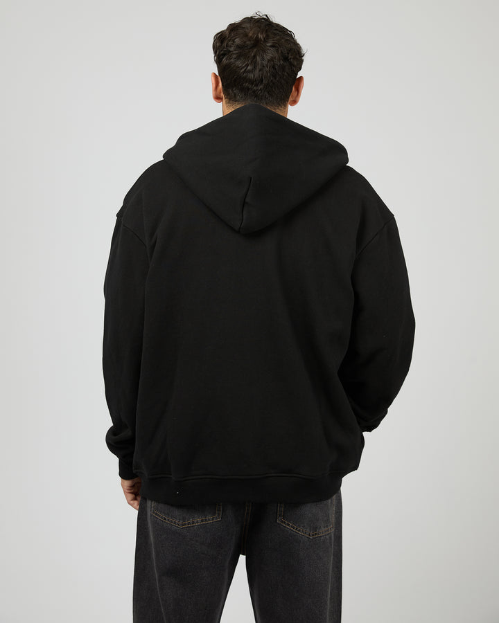Box Zip Hoodie Black