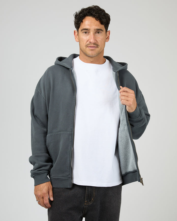 Box Zip Hoodie Navy