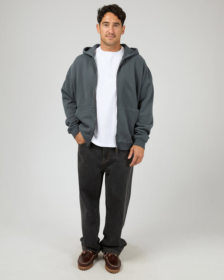 Box Zip Hoodie Navy