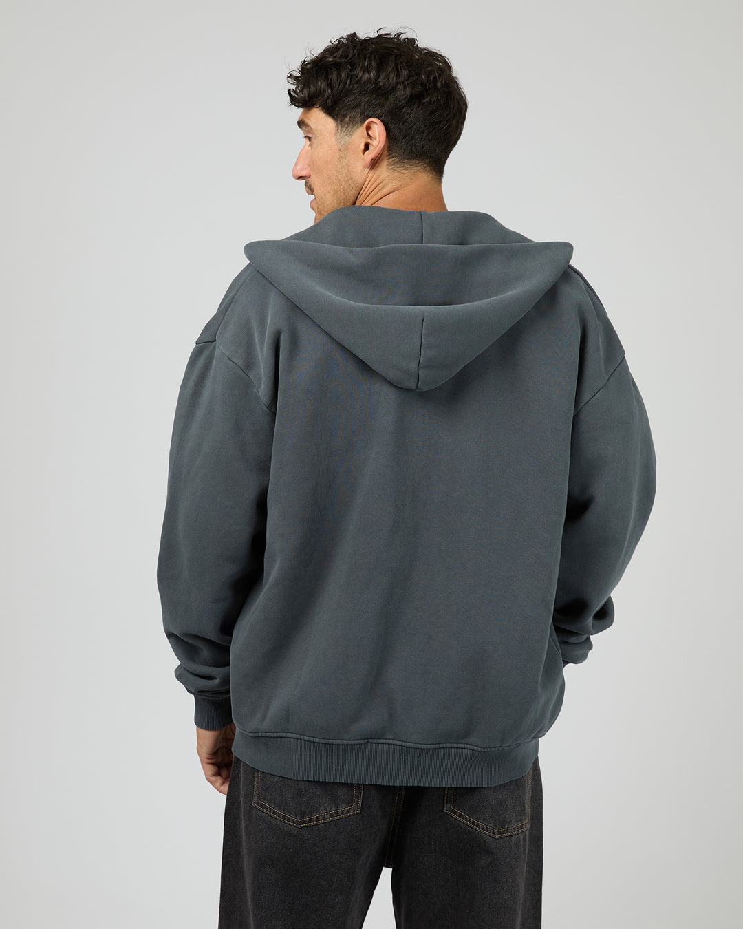 Box Zip Hoodie Navy