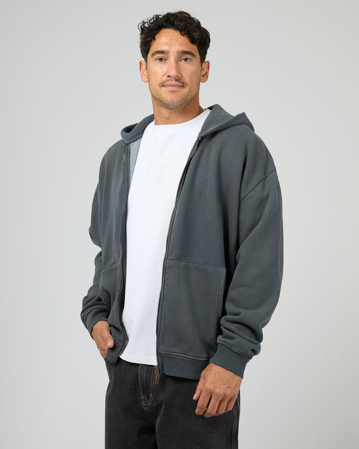 Box Zip Hoodie Navy