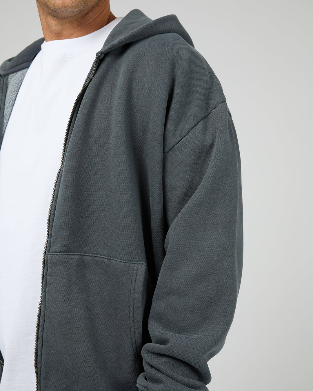 Box Zip Hoodie Navy