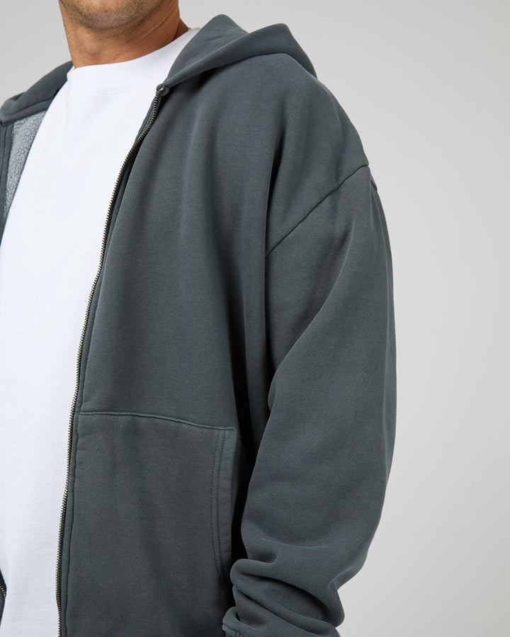Box Zip Hoodie Navy