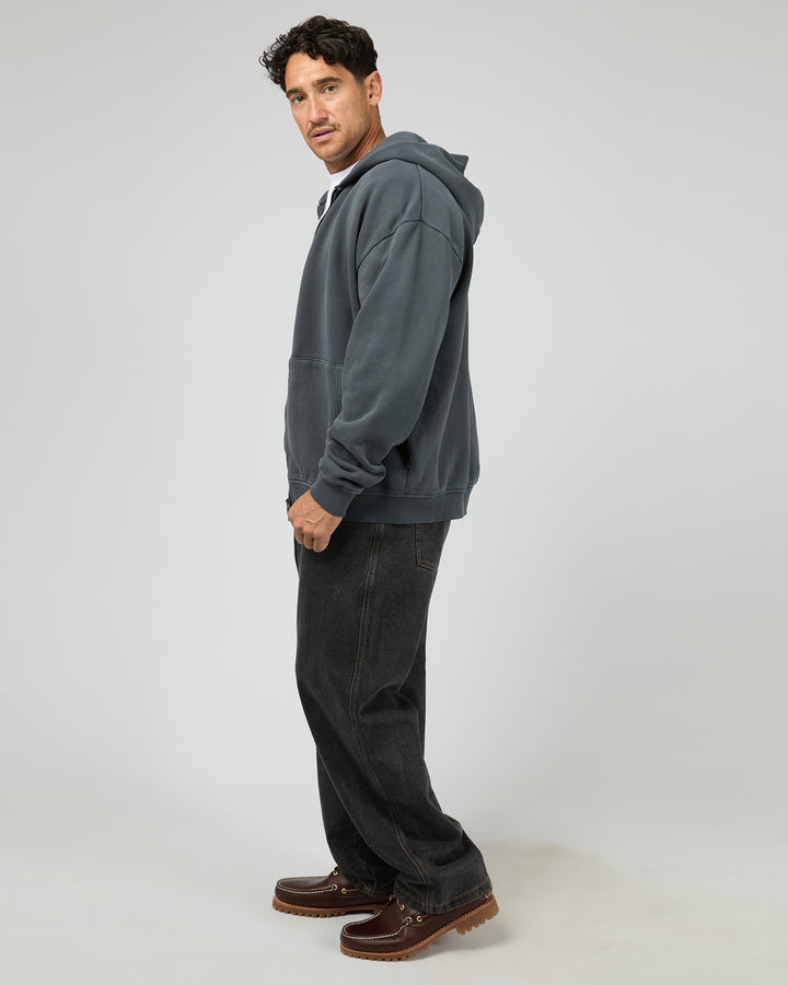 Box Zip Hoodie Navy