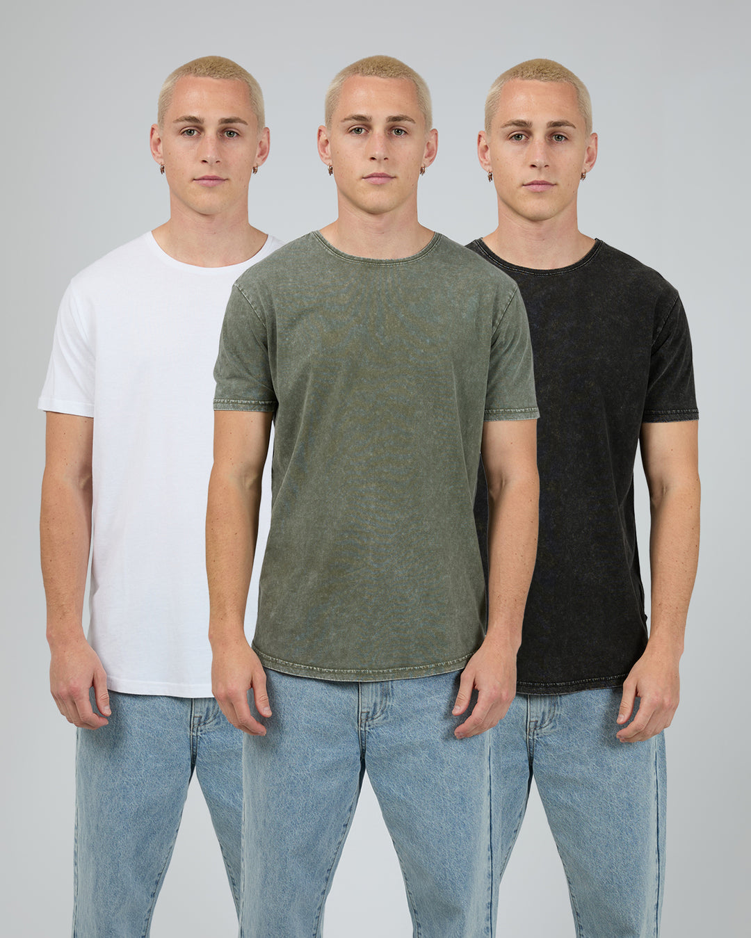 Acid Tail Tee 2.0 3pk Wblk/Wht/Militant