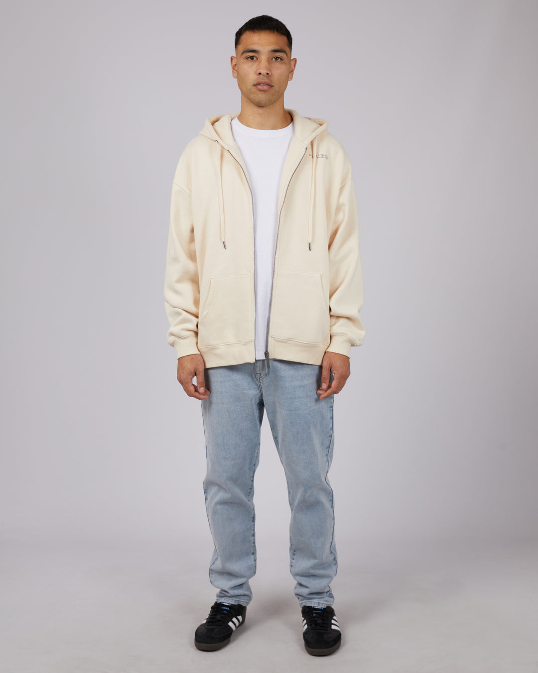 Society Zip Through Hoody Natural
