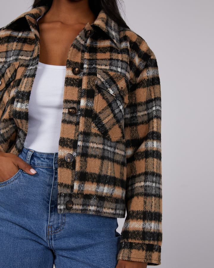 Viannah Cropped Jacket Check