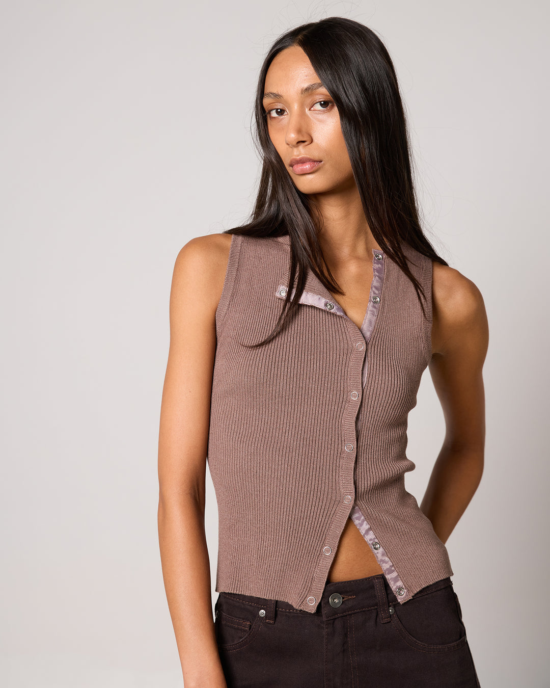 Marleigh Knit Tank Brown