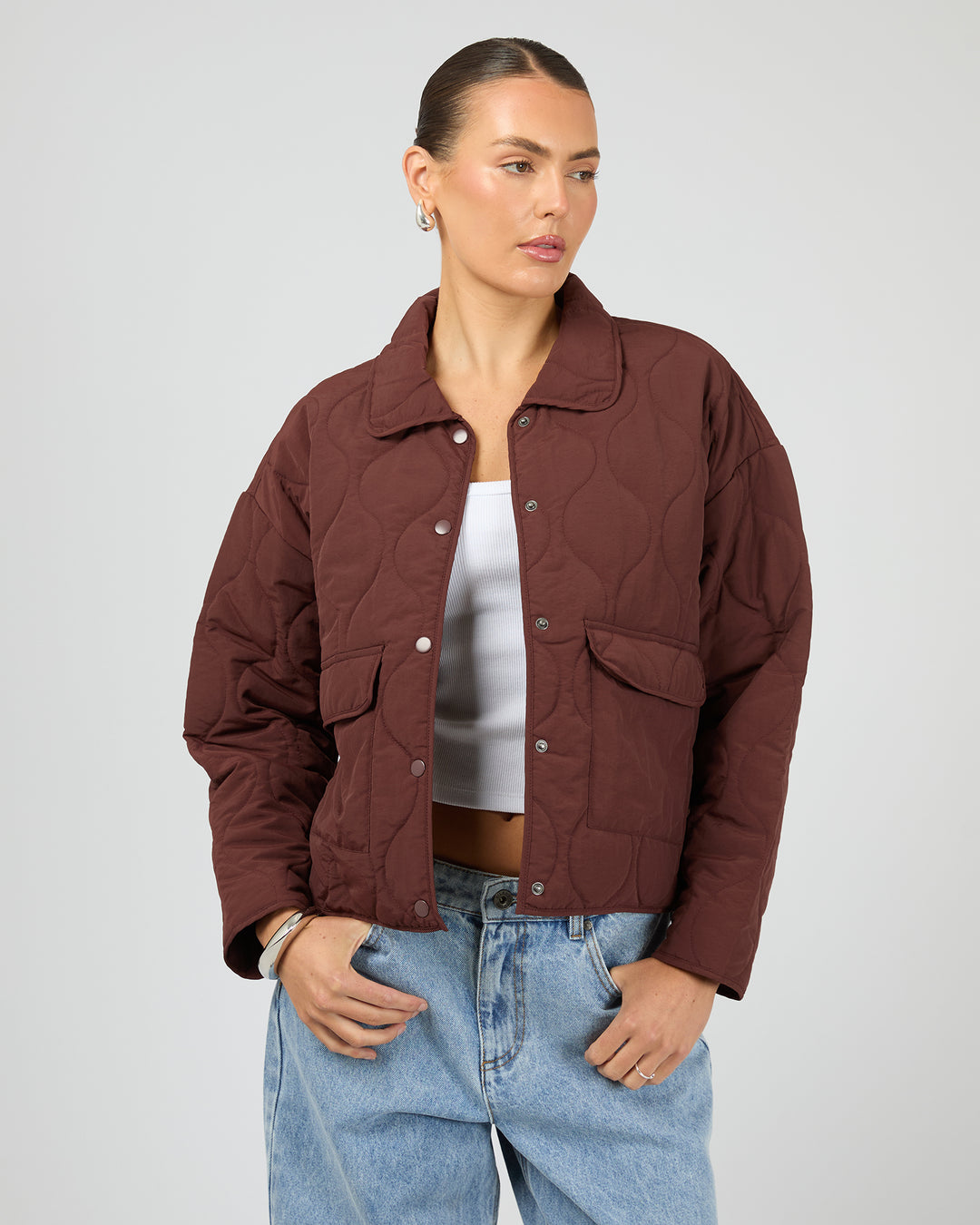 Archer Stitched Jacket Cherry