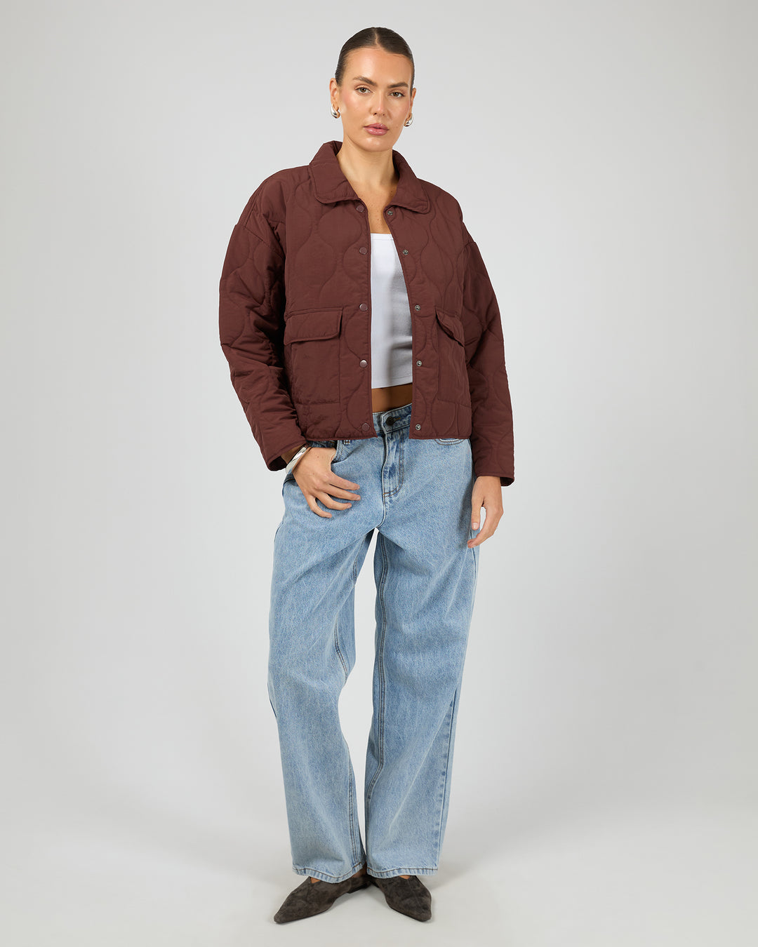 Archer Stitched Jacket Cherry