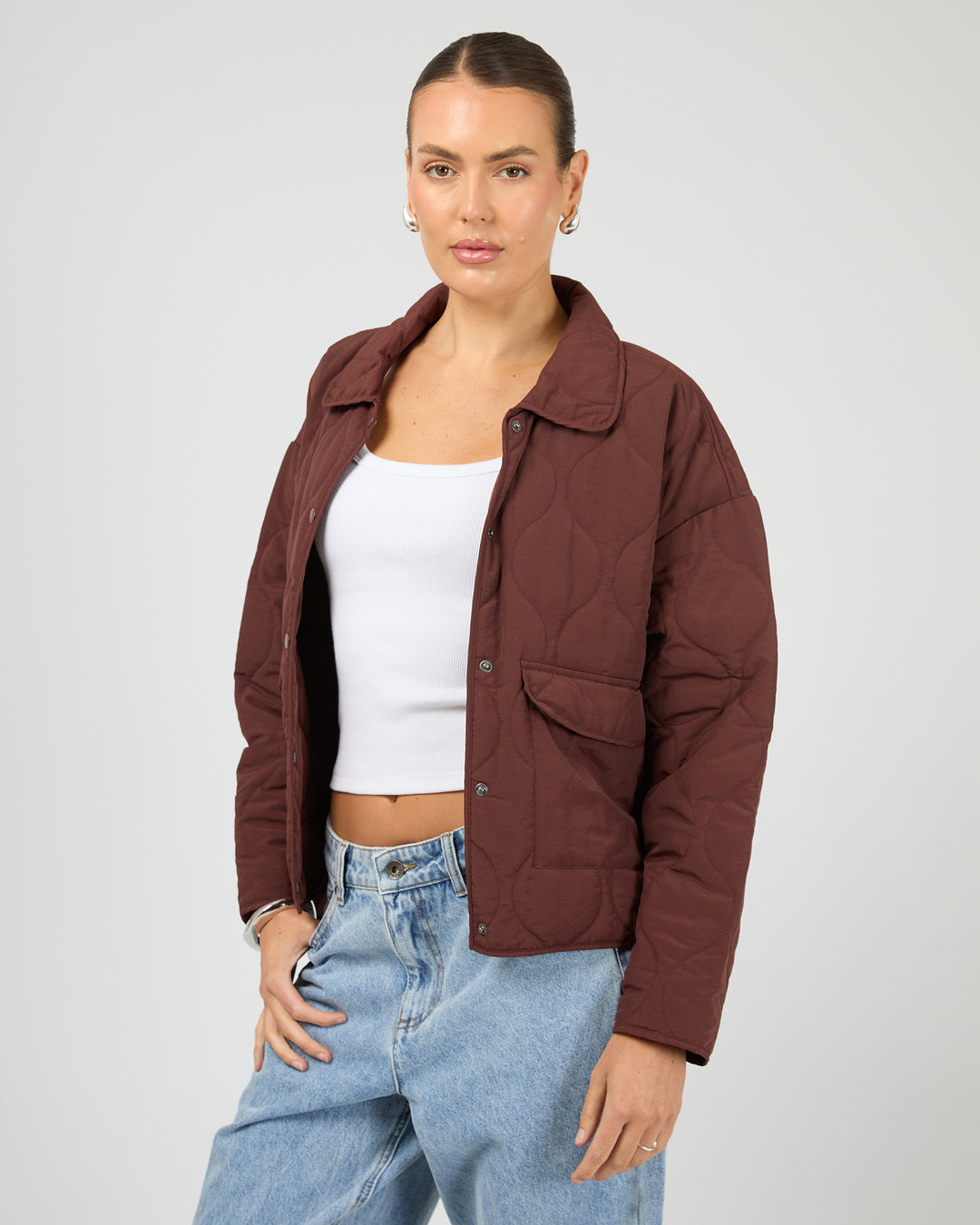 Archer Stitched Jacket Cherry