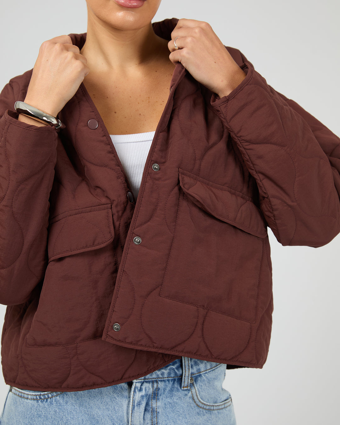 Archer Stitched Jacket Cherry