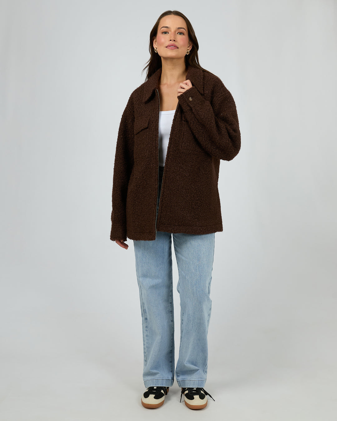 Romy Textured Jacket Brown