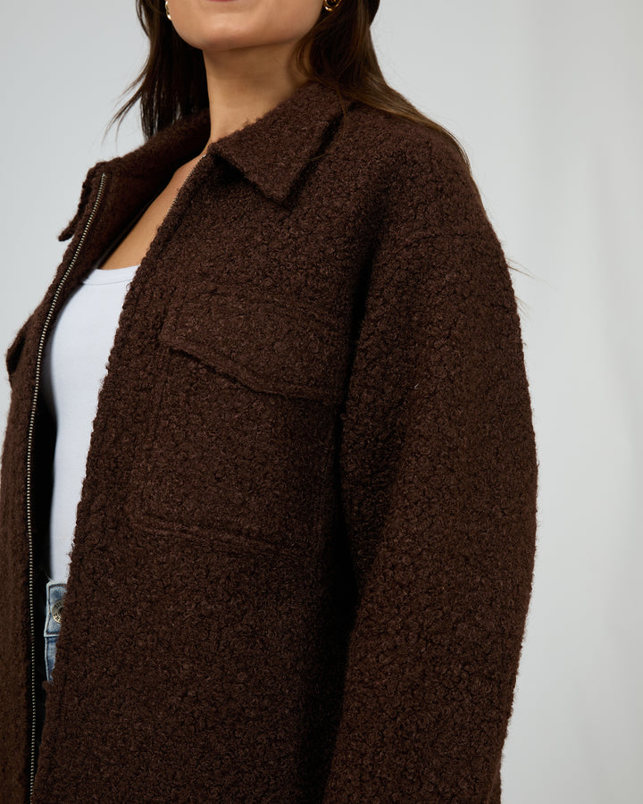 Romy Textured Jacket Brown