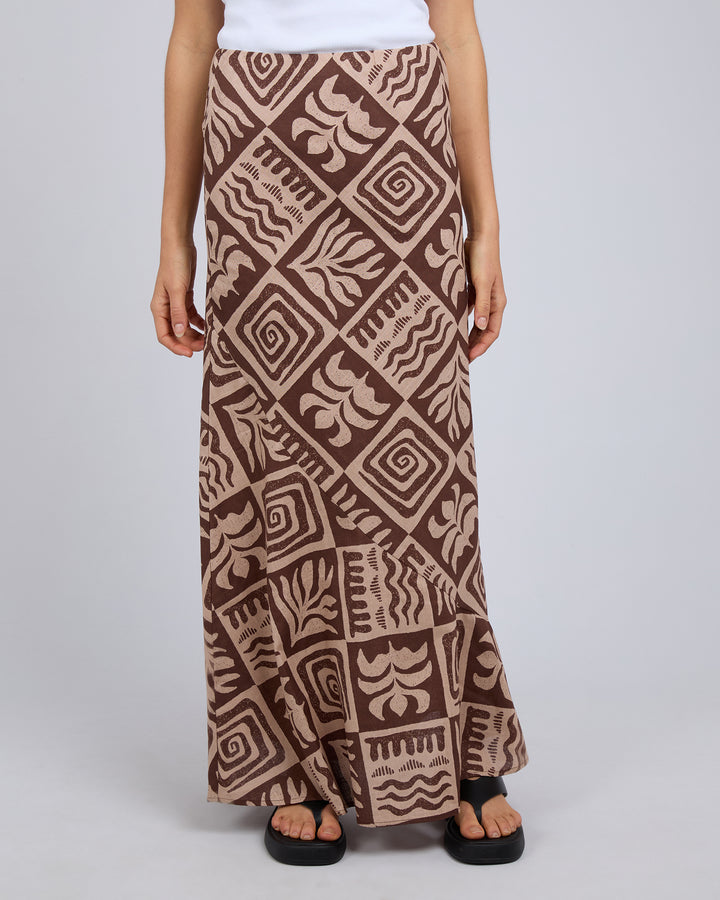 Tulum Maxi Skirt Brown