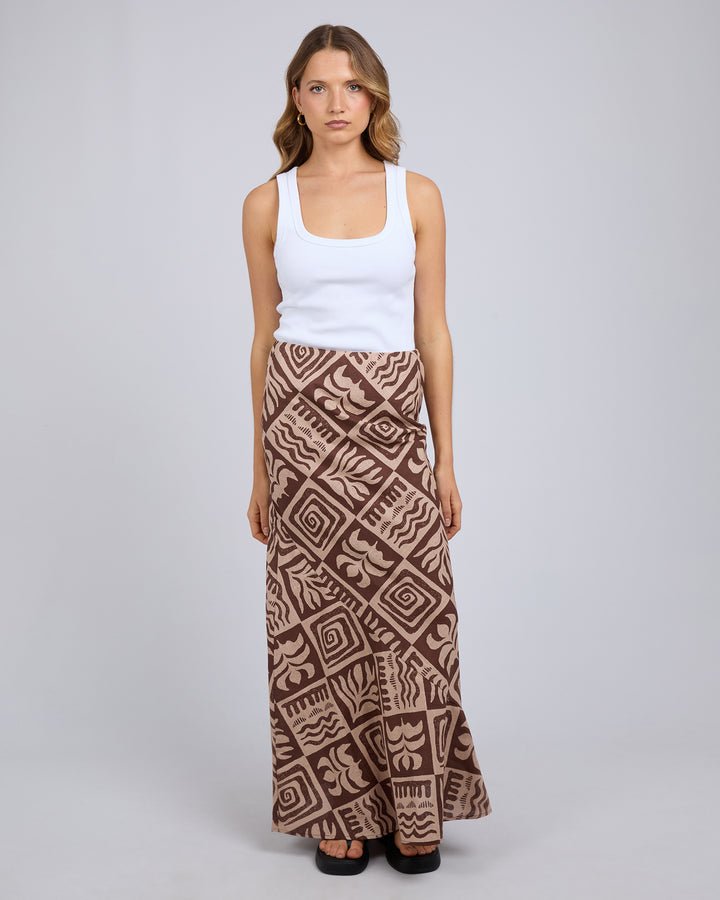 Tulum Maxi Skirt Brown