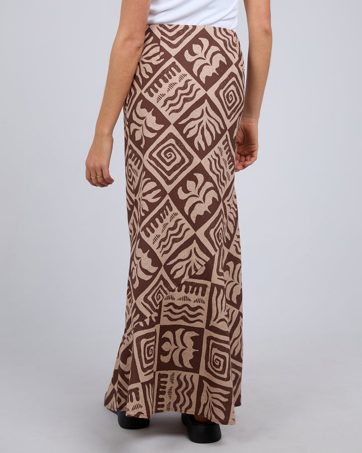 Tulum Maxi Skirt Brown