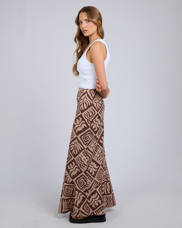 Tulum Maxi Skirt Brown