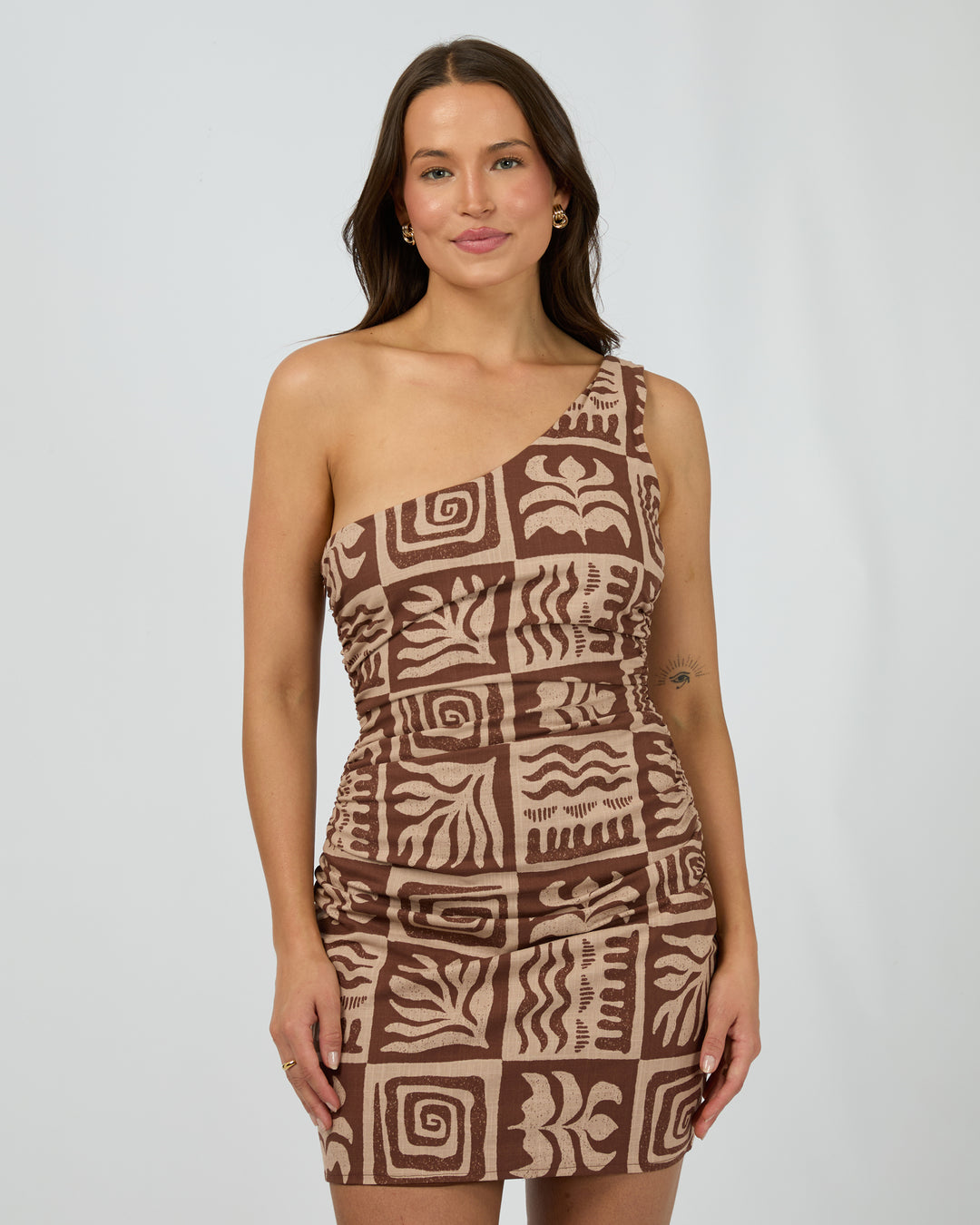 Tulum Twist Mini Dress Brown