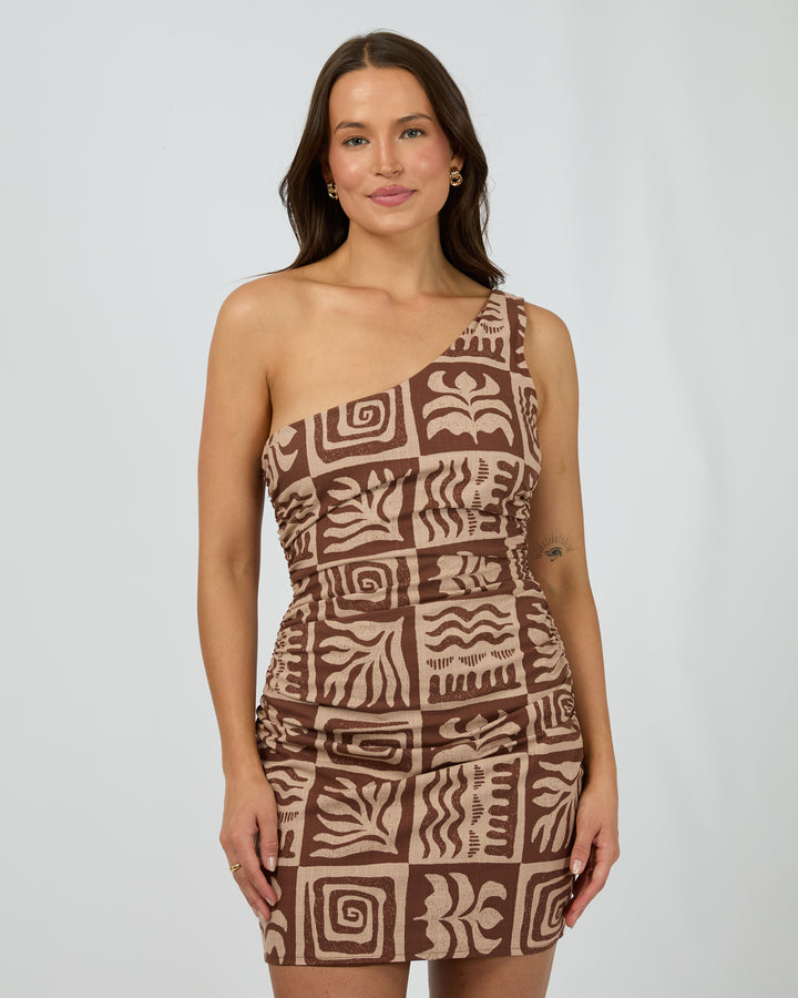 Tulum Twist Mini Dress Brown
