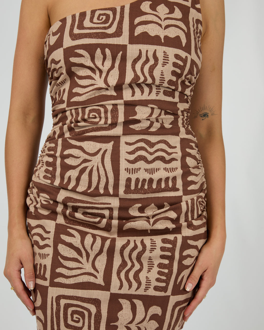 Tulum Twist Mini Dress Brown