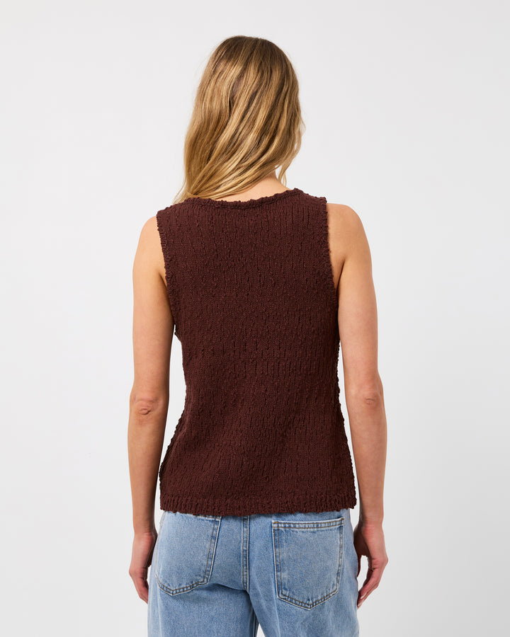 Belle Knit Vest Brown
