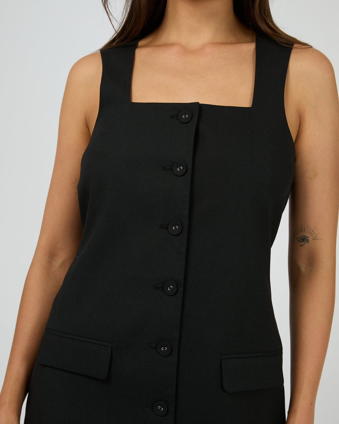 Aftersun Linen Dress Black