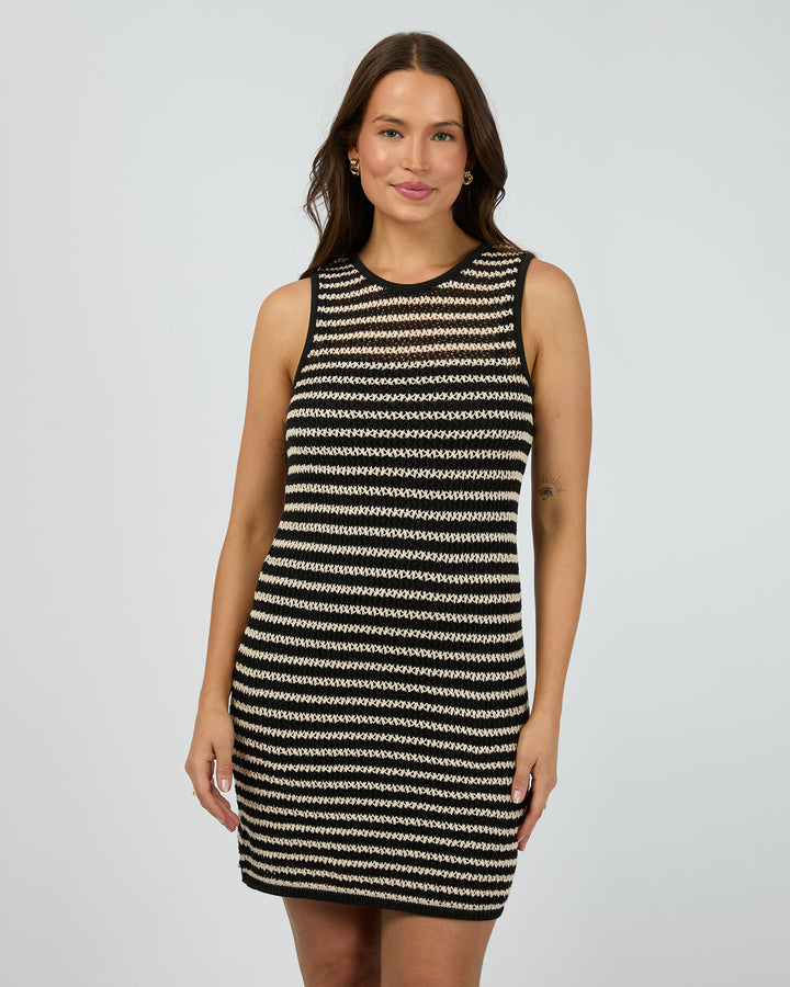 Margo Crochet Mini Dress Black