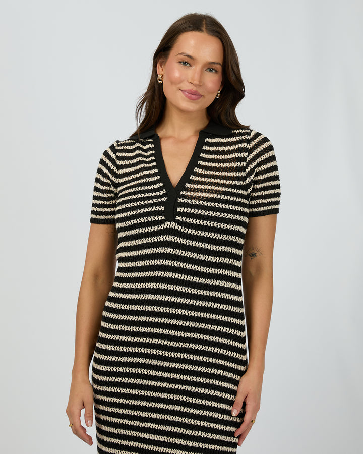 Margo Crochet Maxi Dress Black