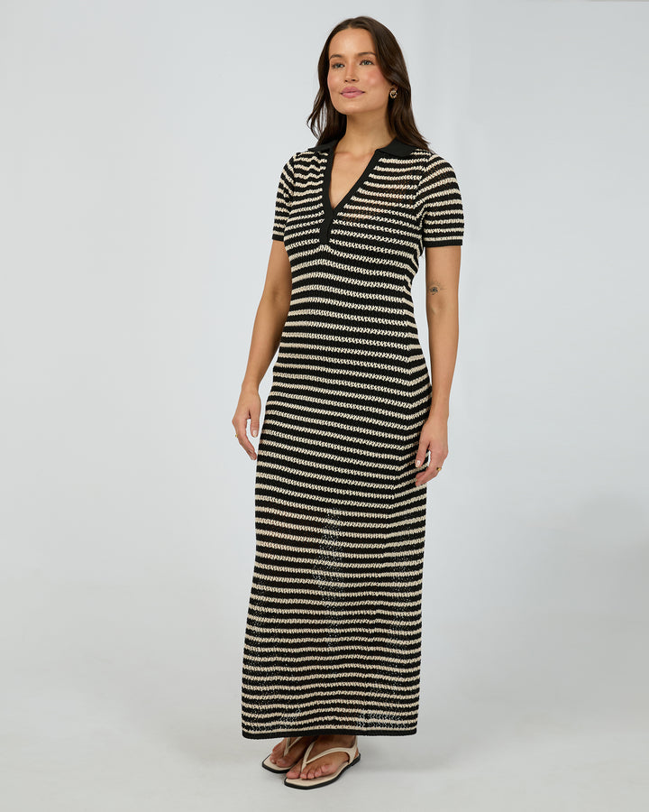 Margo Crochet Maxi Dress Black
