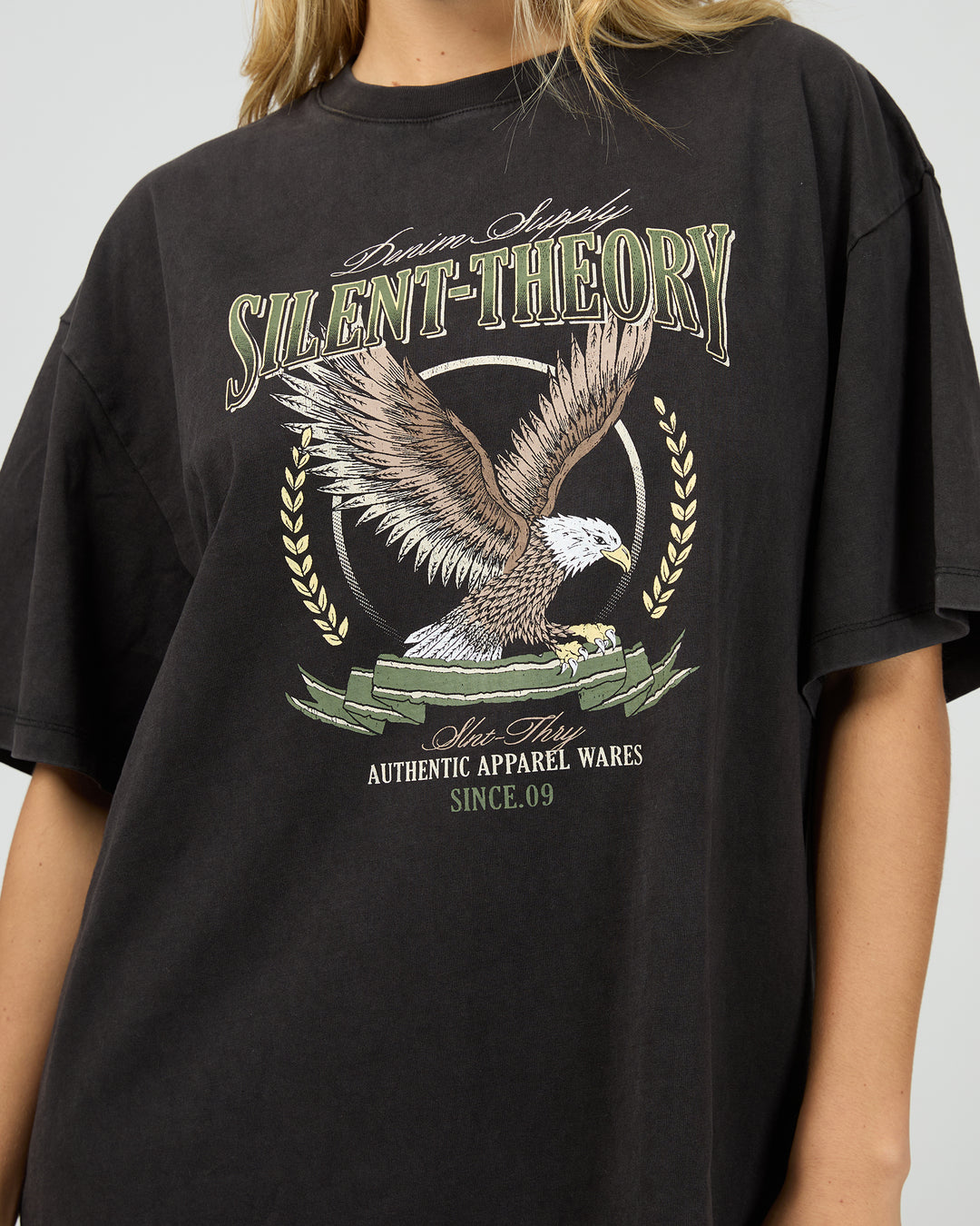 Airbourne Tee Dress Washed Black