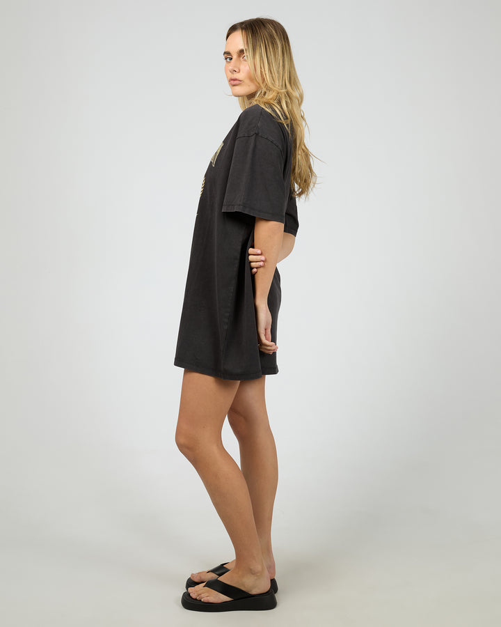 Airbourne Tee Dress Washed Black