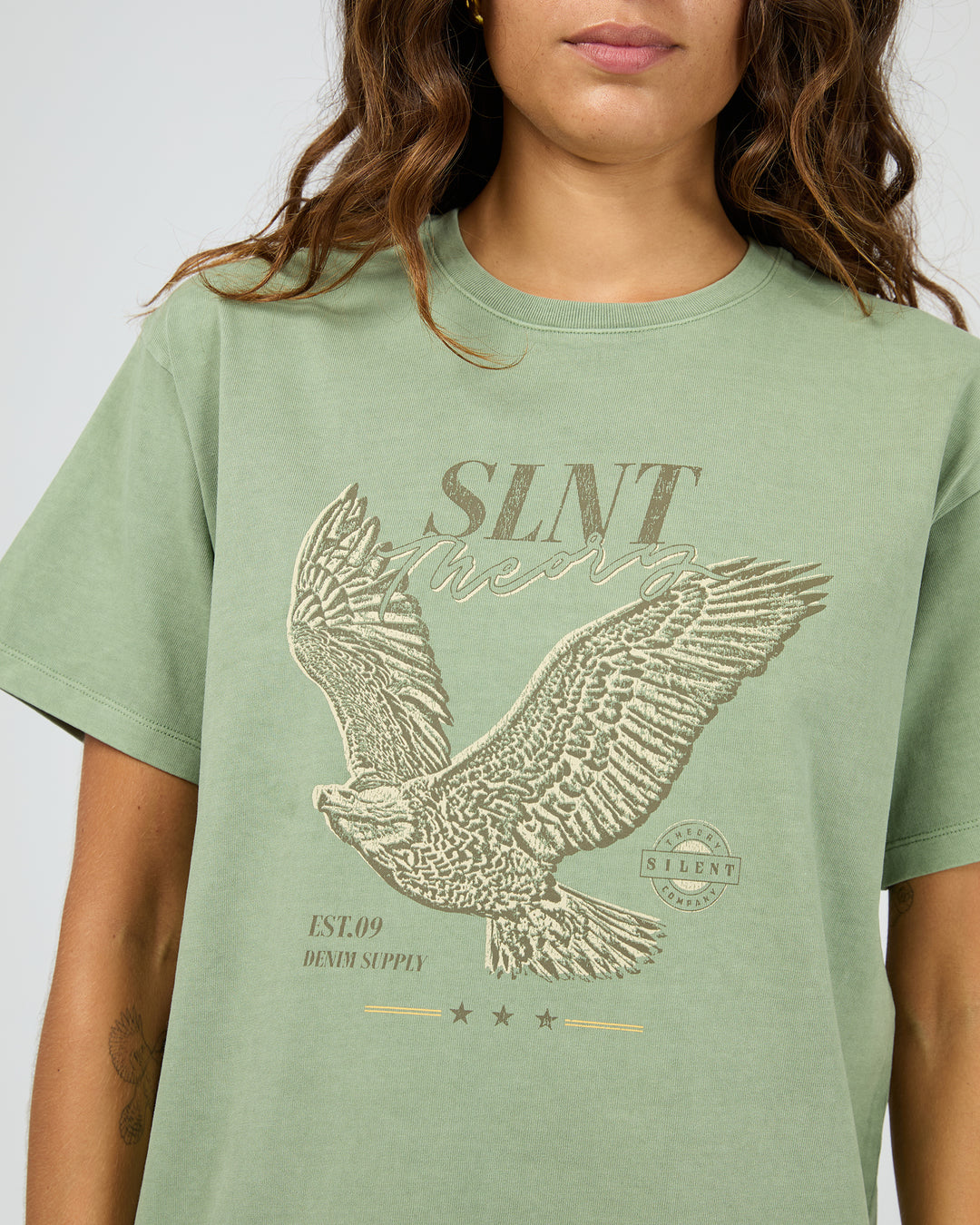 Hand Drawn Tee Green