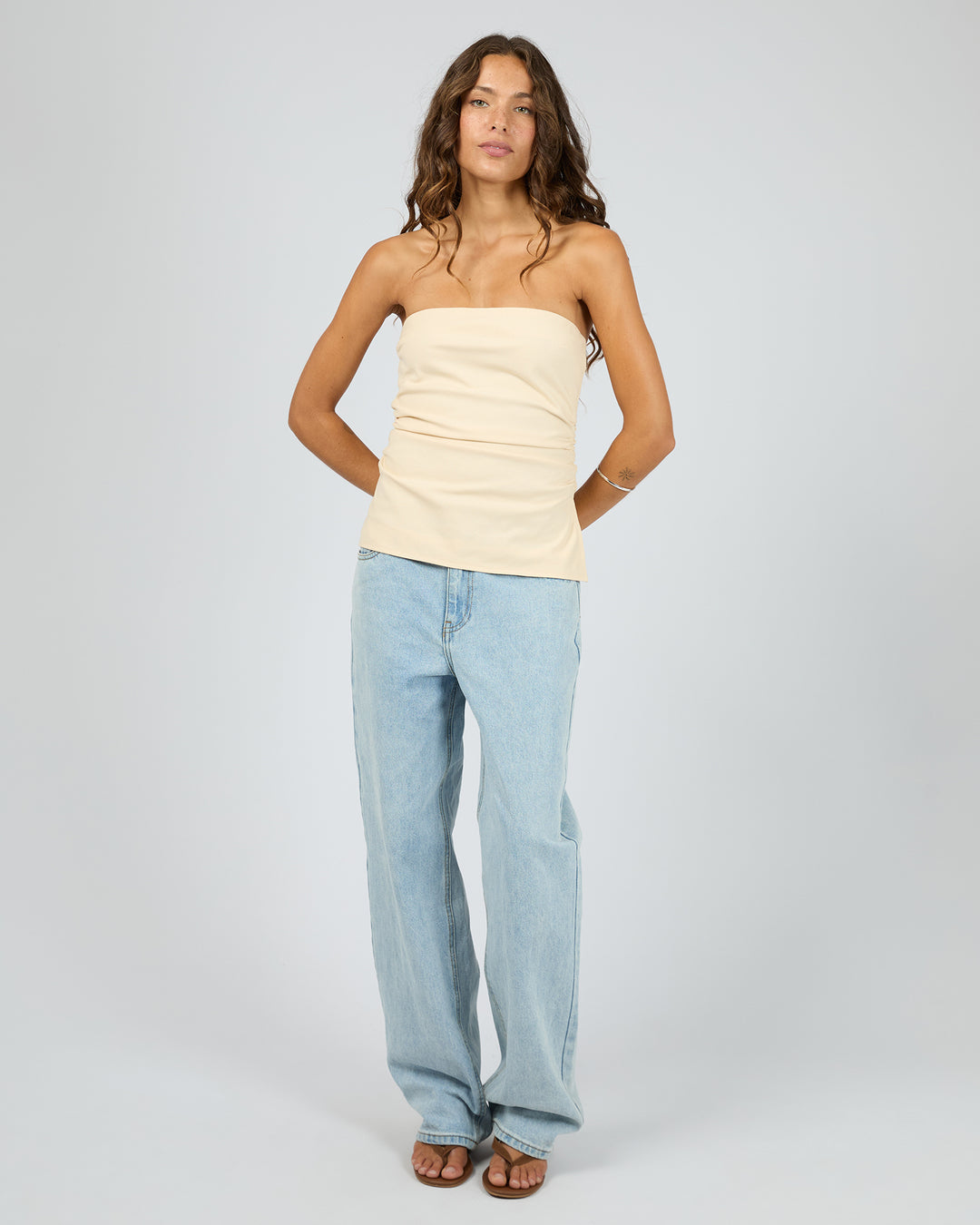 Lily Strapless Top Butter