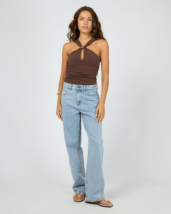 Atlas Halter Bodysuit Chocolate