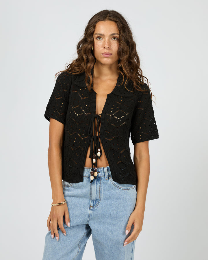 Nina Crochet Top Black