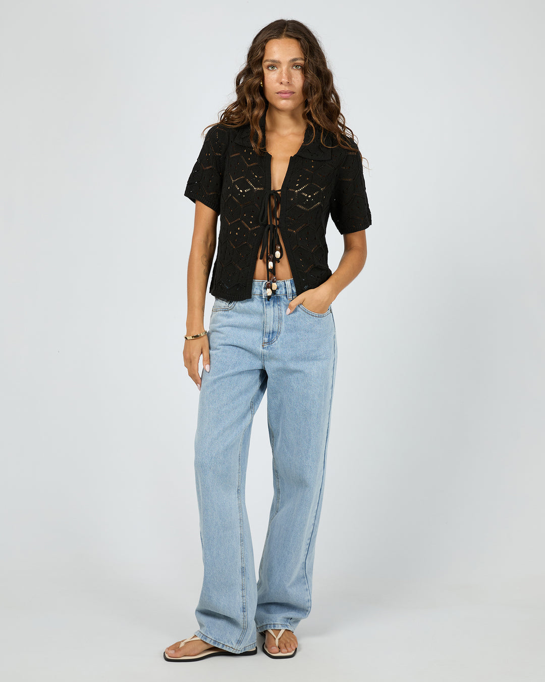 Nina Crochet Top Black