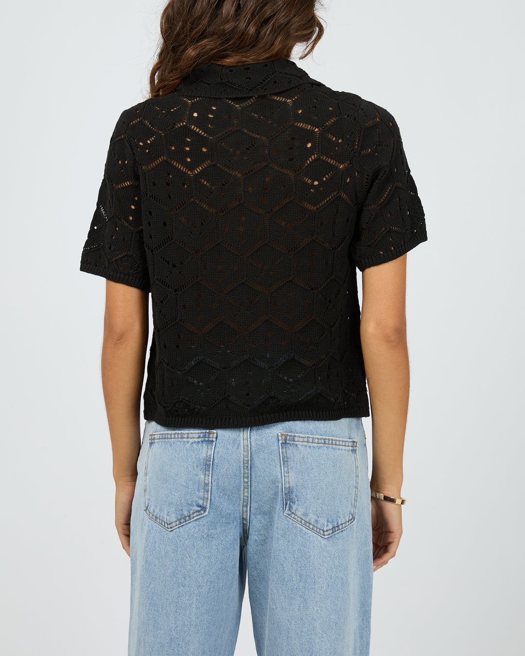 Nina Crochet Top Black
