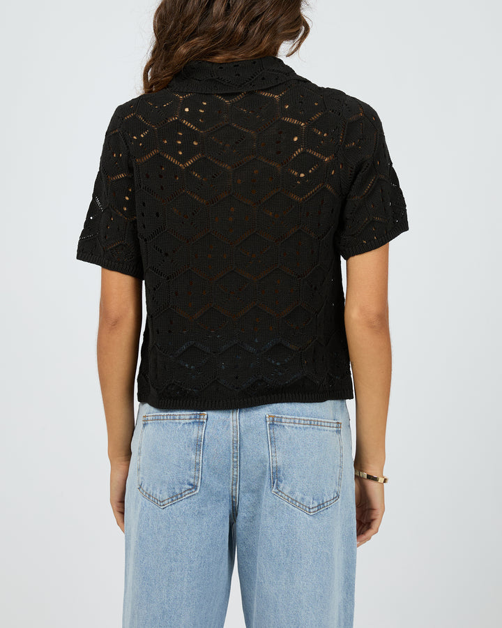 Nina Crochet Top Black