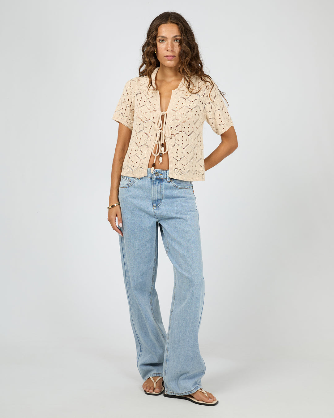 Nina Crochet Top Natural