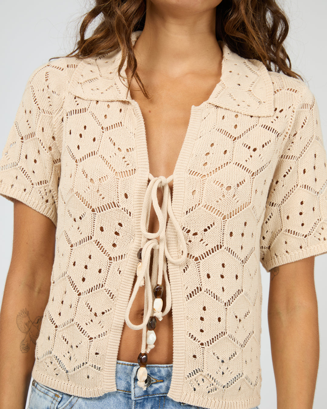 Nina Crochet Top Natural