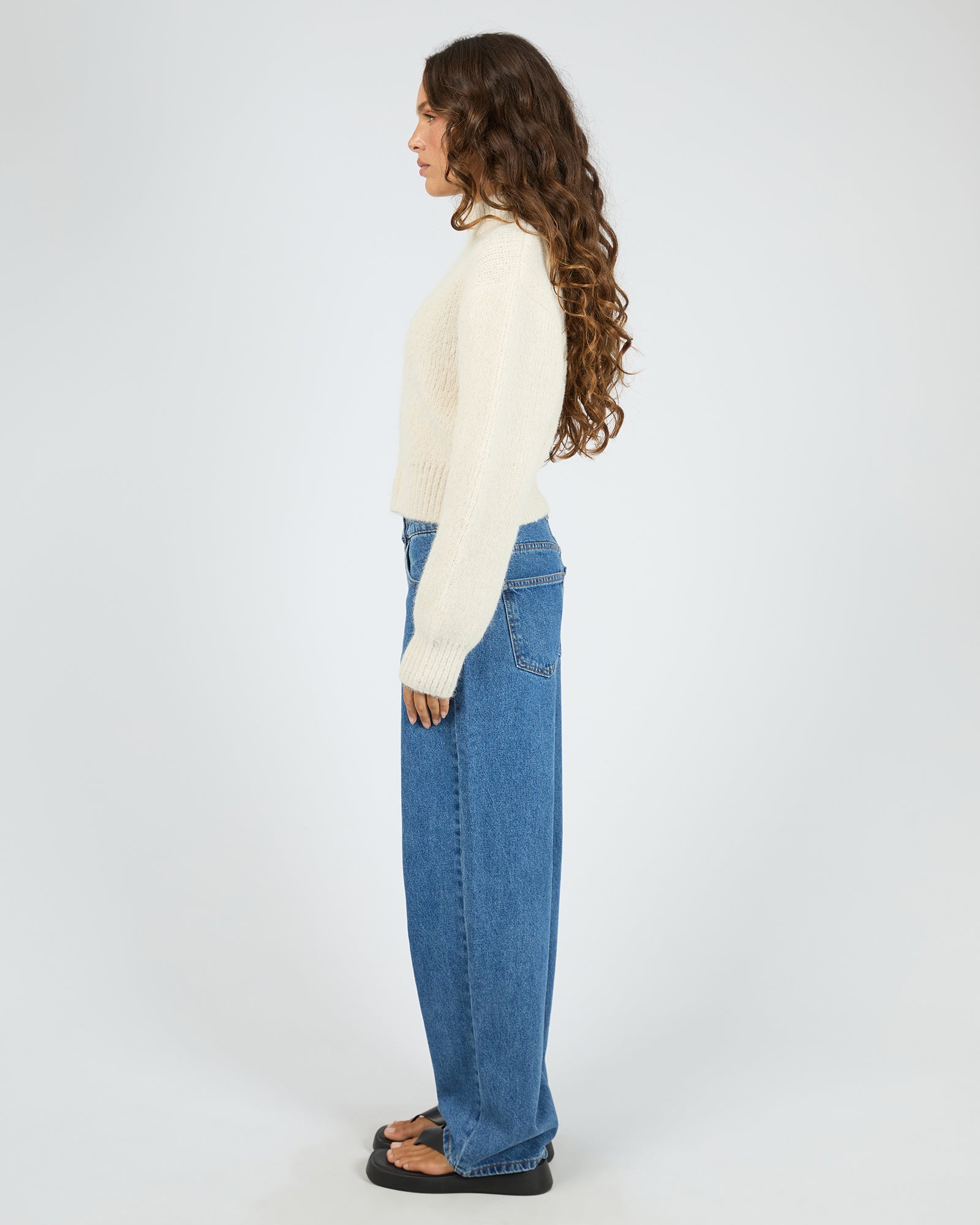 Leila Zip Thru Jumper Chalk – Silent Theory